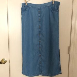 Denim midi skirt